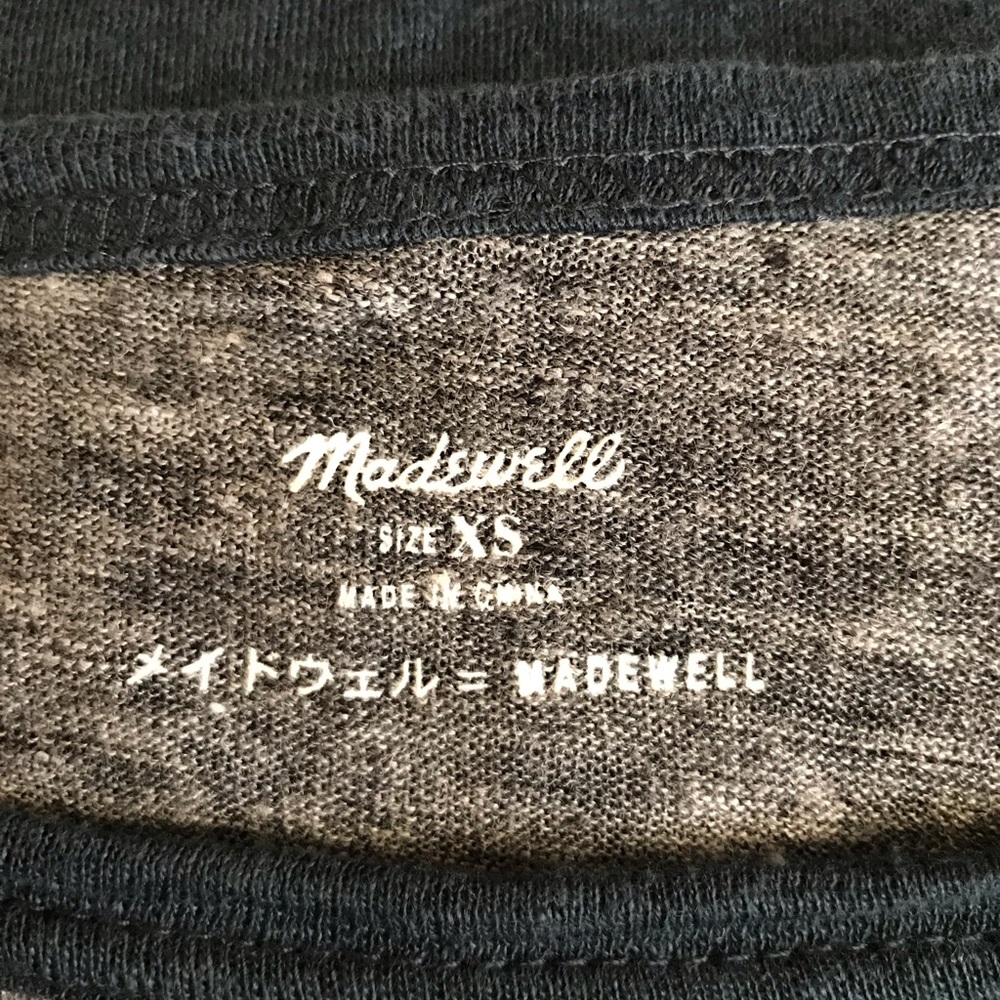 Madewell 100% Linen Dolman Varsity Shirt Top - Picture 6 of 7